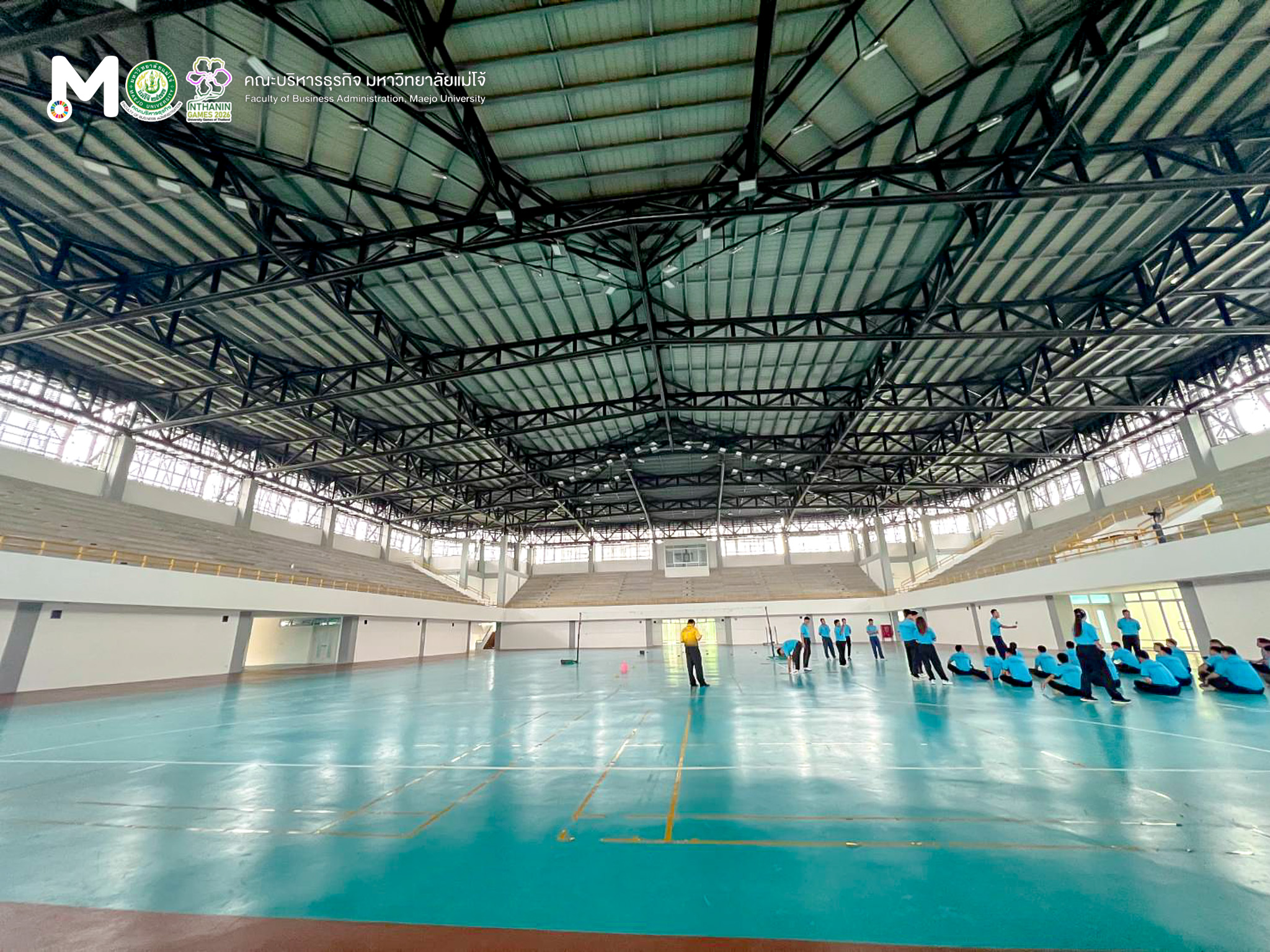 คณะอนุกรรมการจัดการแข่งขันเซปักตะกร้อ  ตรวจสนามตะกร้อ มรภ.เชียงใหม่ เตรียมพร้อม 